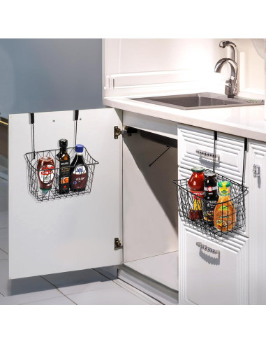 Organizador Colgante AVLA 2 Cestas Rejilla Metal 12.5x9.3x4.5cm