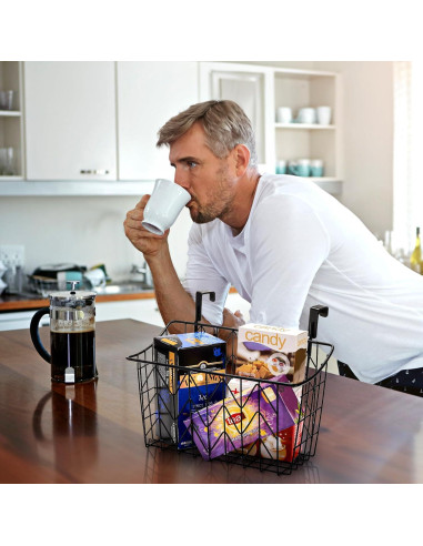 Organizador Colgante AVLA 2 Cestas Rejilla Metal 12.5x9.3x4.5cm