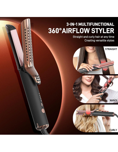 Plancha de Rizar y Alisar Titanio 2 en 1 MESCOMB 27.9cm