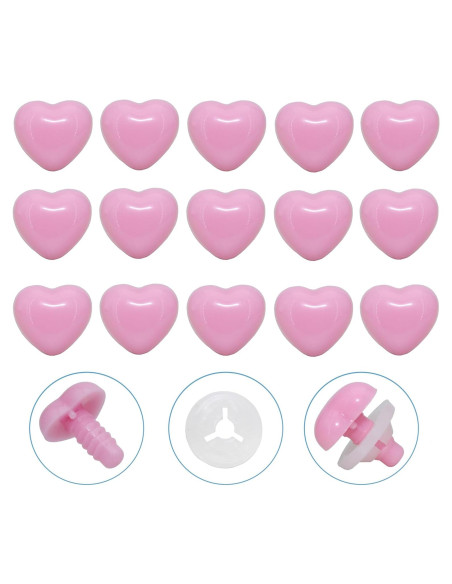 100 Piezas Narices de Seguridad Corazón Thalinfayi 14x15mm