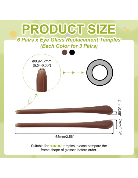 Templos de Reemplazo para Gafas PATIKIL Silicona Antideslizante