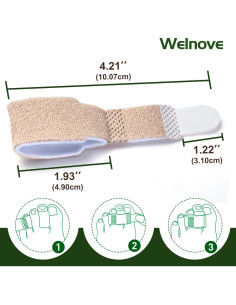 Welnove 6 Piezas Corrector de Dedo en Martillo y Vendajes 2