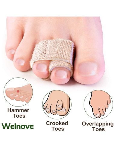 Welnove 6 Piezas Corrector de Dedo en Martillo y Vendajes