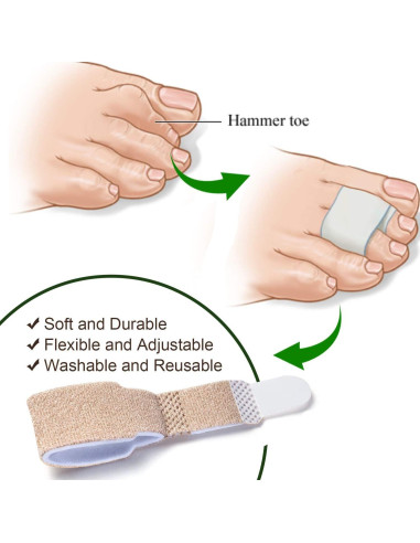 Welnove 6 Piezas Corrector de Dedo en Martillo y Vendajes