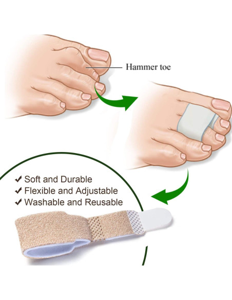 Welnove 6 Piezas Corrector de Dedo en Martillo y Vendajes