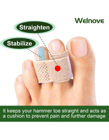 Welnove 6 Piezas Corrector de Dedo en Martillo y Vendajes