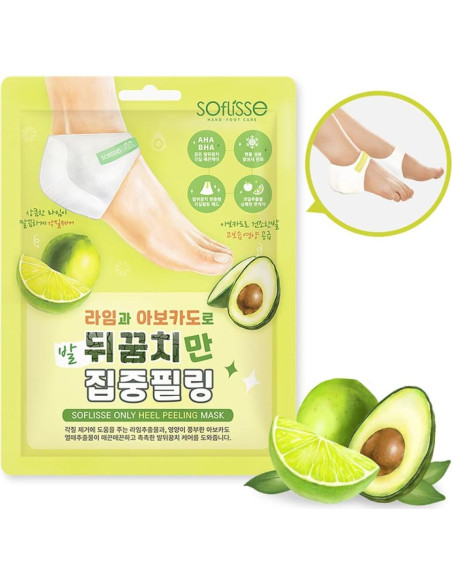 Mascarilla Exfoliante para Talones Soflisse con Aguacate y Lima