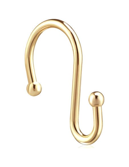 Anillas para Cortinas de Ducha Doradas CHICTIE - Juego de 12 Ganchos de Metal