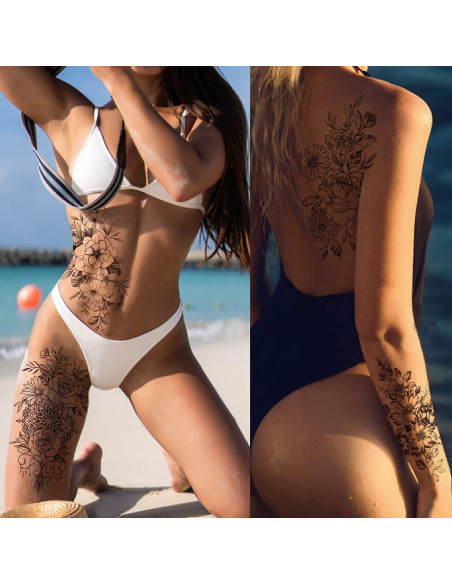 Tatuajes Temporales Cerlaza para Mujeres - 8 Hojas Realistas Tatuajes Temporales Cerlaza para Mujeres - 8 Hojas Realistas