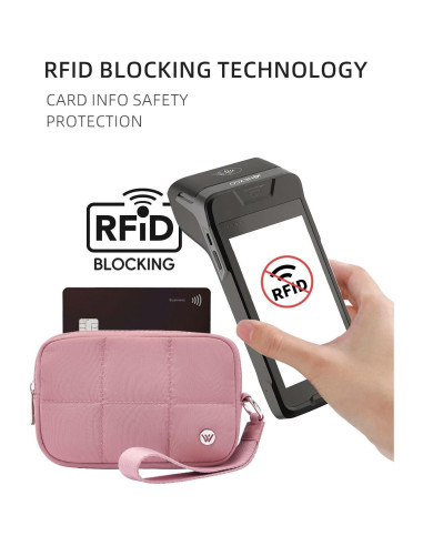 Billetera de Muñeca WESTBRONCO Rosa Oscuro RFID Nylon 17x12cm