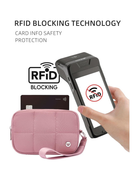 Billetera de Muñeca WESTBRONCO Rosa Oscuro RFID Nylon 17x12cm