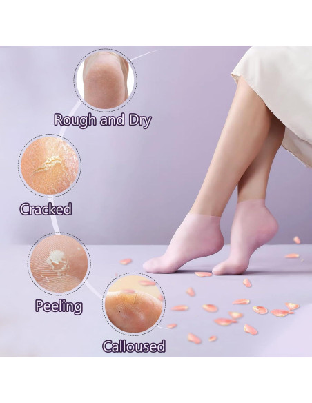 Juego de 4 Pares de Calcetines y Guantes Hidratantes TEAWOO