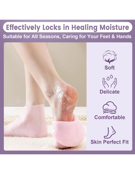 Juego de 4 Pares de Calcetines y Guantes Hidratantes TEAWOO