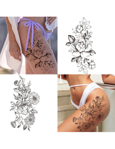 Tatuajes Temporales Cerlaza para Mujeres - 8 Hojas Realistas