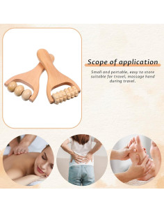 Rodillo de Masaje de Madera HekouJiub 15.5cm 2 Piezas 2