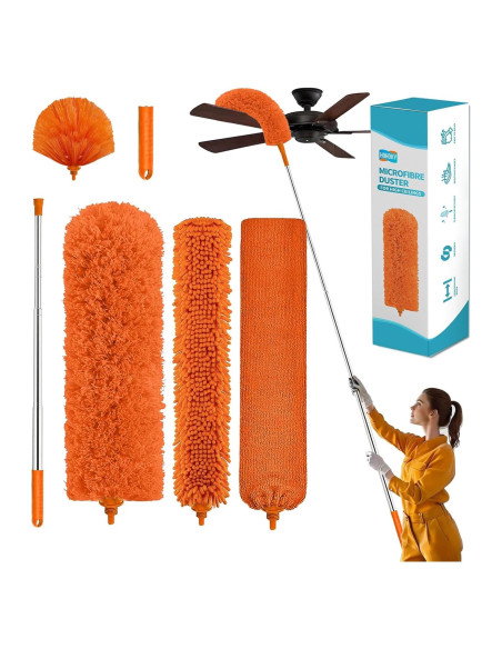 Kit de Limpieza Hohoky: Plumero Telescópico 279.4 cm 7 Piezas