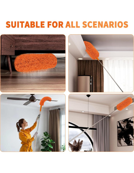 Kit de Limpieza Hohoky: Plumero Telescópico 279.4 cm 7 Piezas