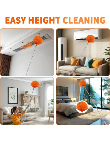 Kit de Limpieza Hohoky: Plumero Telescópico 279.4 cm 7 Piezas