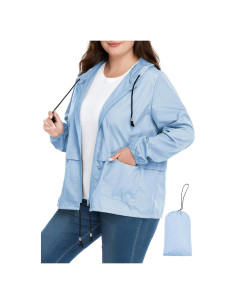 Chaqueta de Lluvia Impermeable Zando 4X Grande Azul Claro