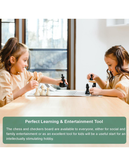 Juego de Ajedrez y Damas Portátil Ragyzity 2 en 1 34cm