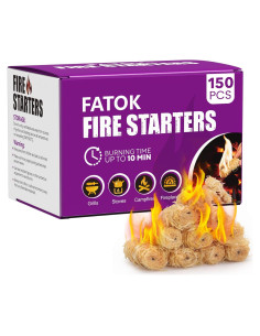 150 Encendedores de Fuego Naturales Fatok para BBQ y Fogatas