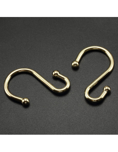 Anillas para Cortinas de Ducha Doradas CHICTIE - Juego de 12 Ganchos de Metal