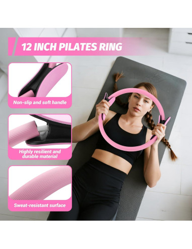 Kit de Pilates TOCOHANALOGY PLT01 Rosa - Anillo, Banda y Pelota