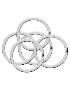 10 Anillos de Llave Planos BigBroo 20mm Metal Plata