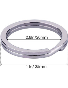 10 Anillos de Llave Planos BigBroo 20mm Metal Plata 2