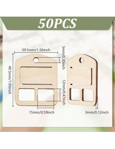 Organizador de Hilo de Madera AHANDMAKER 50pcs 4.95x3.95 cm 2