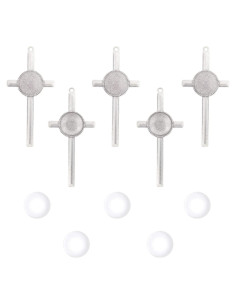 Juegos de Pendientes DIY arricraft 10pcs Cruz Plata Antigua