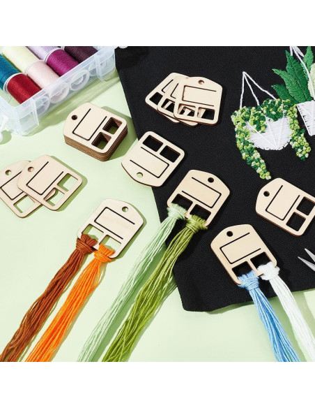 Organizador de Hilo de Madera AHANDMAKER 50pcs 4.95x3.95 cm