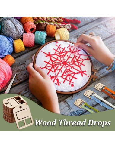 Organizador de Hilo de Madera AHANDMAKER 50pcs 4.95x3.95 cm