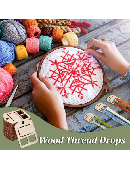 Organizador de Hilo de Madera AHANDMAKER 50pcs 4.95x3.95 cm