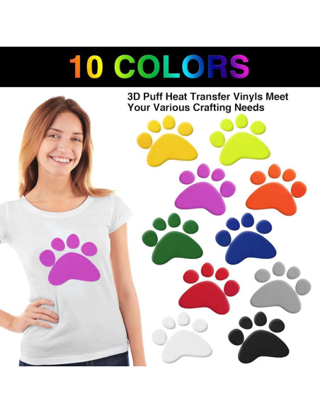 Vinilo de Transferencia de Calor Puff HTV TORC 10 Hojas 30.48x25.4cm