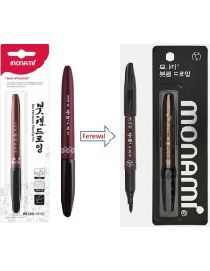 3 Plumas de Caligrafía Monami, Punta de Dibujo Negra, 48g 2