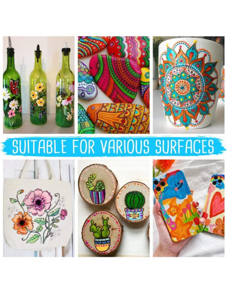 Marcadores de Pintura Acrílica CH HAICHENG 12 Colores 2mm