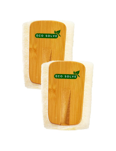 Cabezal de Lufa Natural de Bambú - Paquete de 2, Exfoliante Ecológico
