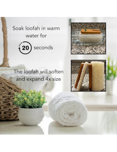 Cabezal de Lufa Natural de Bambú - Paquete de 2, Exfoliante Ecológico 2