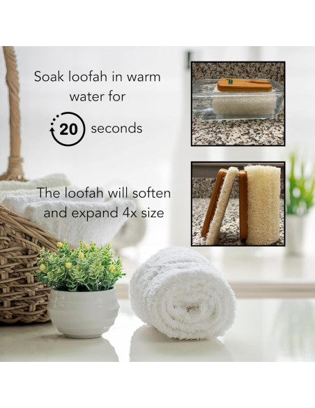 Cabezal de Lufa Natural de Bambú - Paquete de 2, Exfoliante Ecológico