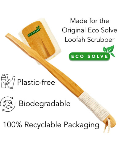 Cabezal de Lufa Natural de Bambú - Paquete de 2, Exfoliante Ecológico