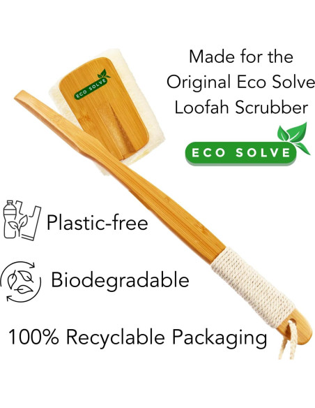 Cabezal de Lufa Natural de Bambú - Paquete de 2, Exfoliante Ecológico