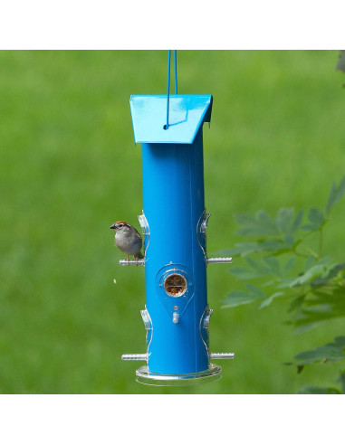 Comedero para Aves Silvestres Perky-Pet Azul 0.45 kg Metal