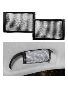 Cubierta de Manija de Puerta MUQIDA 2 PCS Rhinestone Blanco