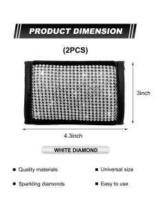 Cubierta de Manija de Puerta MUQIDA 2 PCS Rhinestone Blanco 2