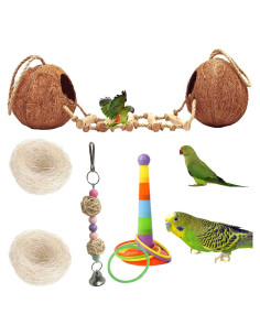 Nidos de Coco para Aves Kathson - 5 Piezas con Escalera