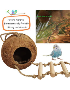 Nidos de Coco para Aves Kathson - 5 Piezas con Escalera 2