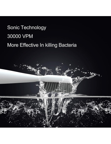 Cepillo de Dientes Eléctrico Loafar Sonic 30,000 VPM Blanco