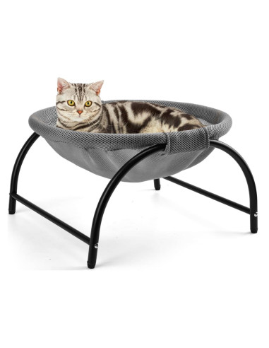 Cama Hamaca Elevada para Gatos LIFLIX Malla Gris 43x43x24 cm