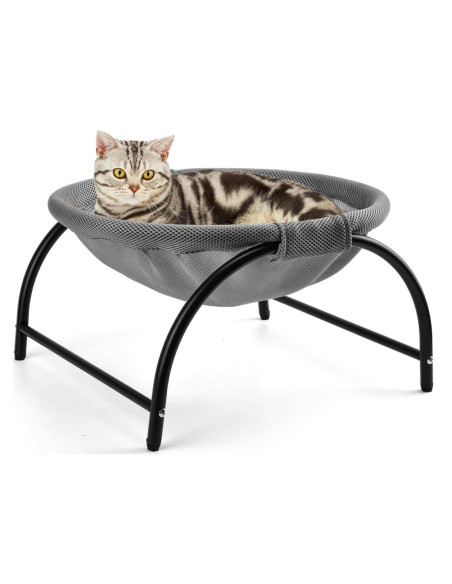 Cama Hamaca Elevada para Gatos LIFLIX Malla Gris 43x43x24 cm